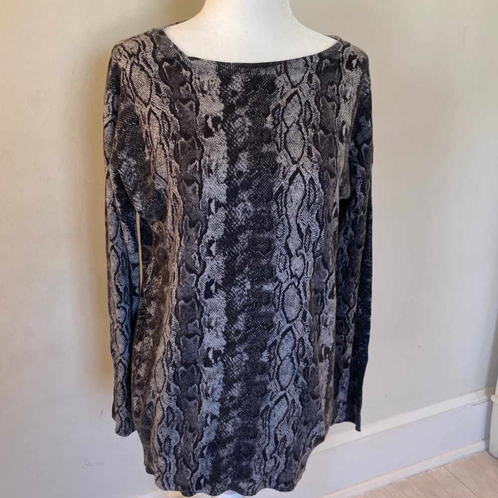 Joie Black Gray Python Print Wool/Cashmere Blend … - image 5